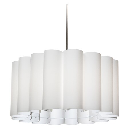Dainolite 4Lt Sandra Pendant, Jtone White, Polished Chrome SAN244-PC-790